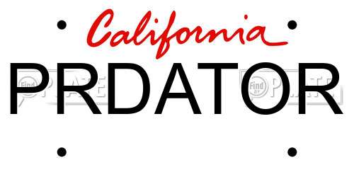 PRDATOR California License Plate