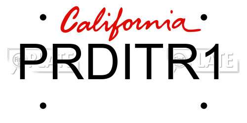 PRDITR1 California License Plate