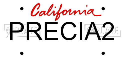 PRECIA2 California License Plate