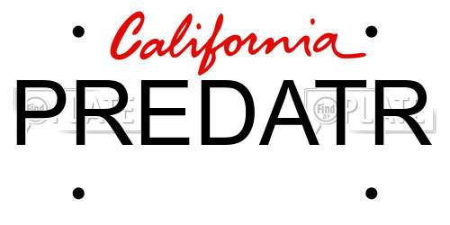 PREDATR California License Plate