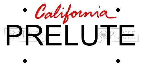 PRELUTE California License Plate