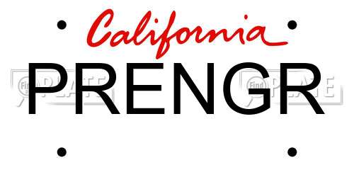 PRENGR California License Plate