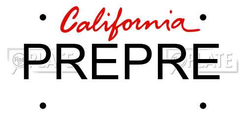 PREPRE California License Plate