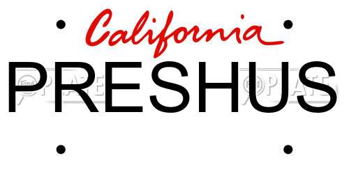 PRESHUS California License Plate