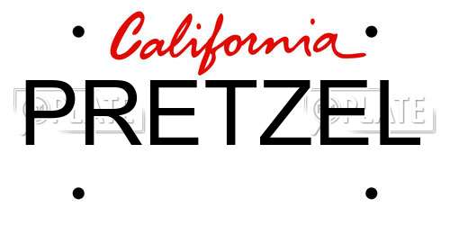 PRETZEL California License Plate