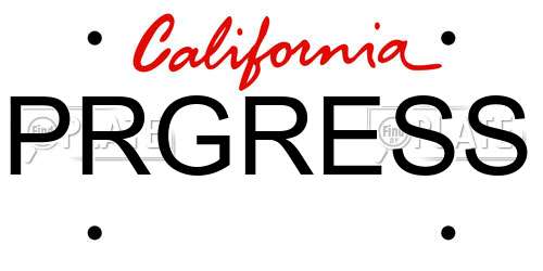 PRGRESS California License Plate