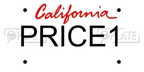 PRICE1 California License Plate