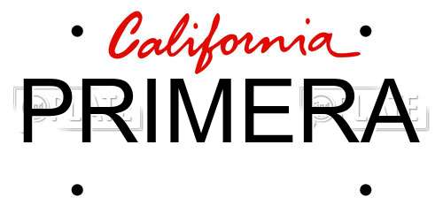 PRIMERA California License Plate