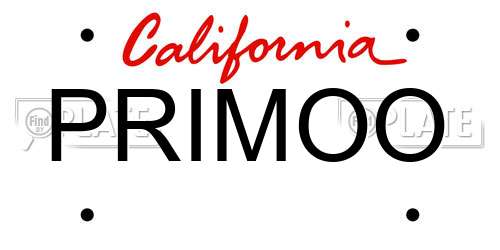 PRIMOO California License Plate