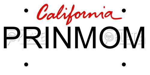 PRINMOM California License Plate