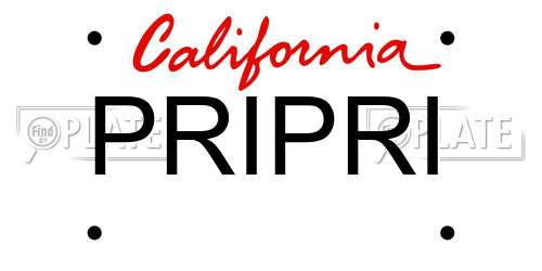 PRIPRI California License Plate