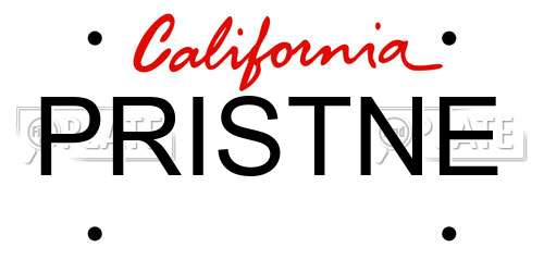 PRISTNE California License Plate