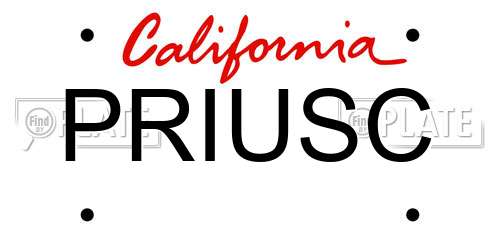 PRIUSC California License Plate