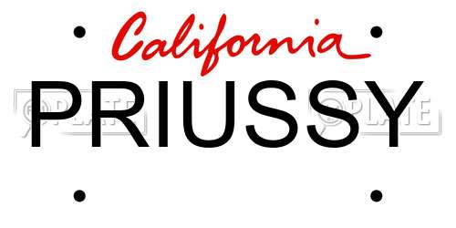 PRIUSSY California License Plate