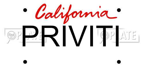 PRIVITI California License Plate