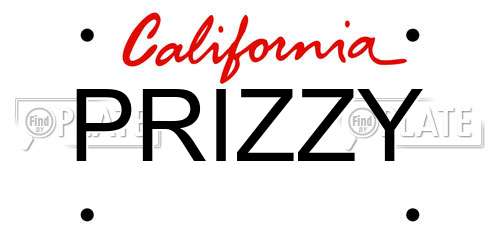 PRIZZY California License Plate