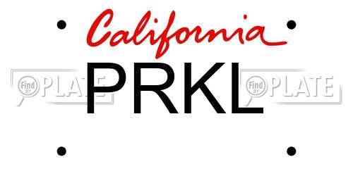 PRKL California License Plate