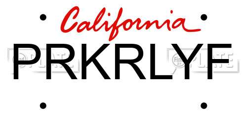 PRKRLYF California License Plate