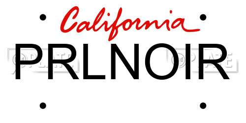 PRLNOIR California License Plate