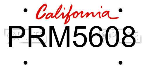 PRM5608 California License Plate