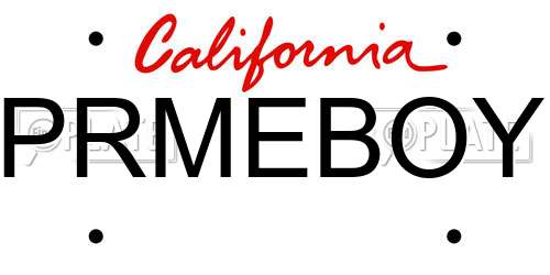 PRMEBOY California License Plate