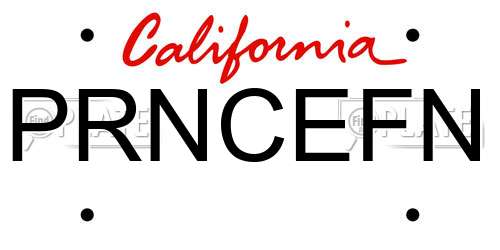 PRNCEFN California License Plate