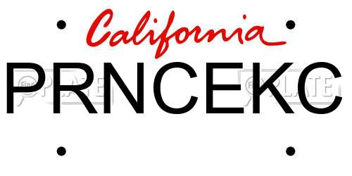 PRNCEKC California License Plate