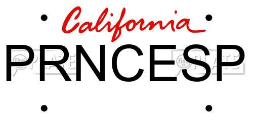PRNCESP California License Plate