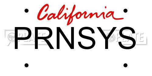 PRNSYS California License Plate