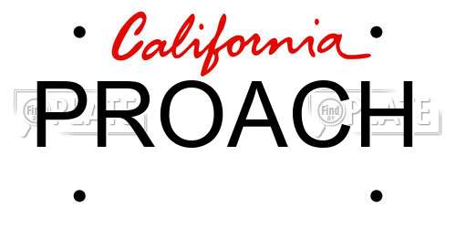 PROACH California License Plate