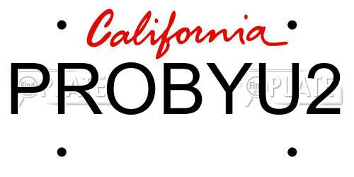 PROBYU2 California License Plate