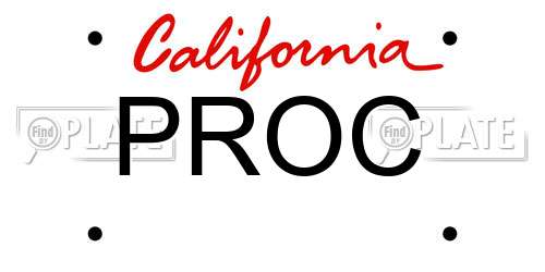 PROC California License Plate