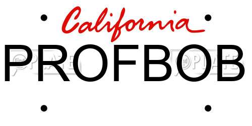 PROFBOB California License Plate