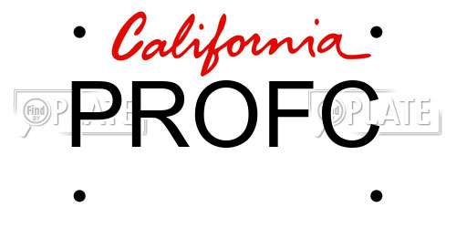 PROFC California License Plate