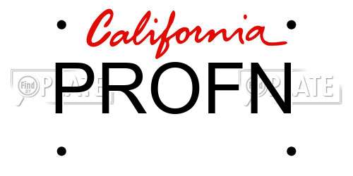 PROFN California License Plate