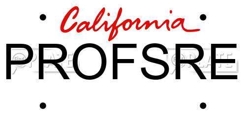 PROFSRE California License Plate
