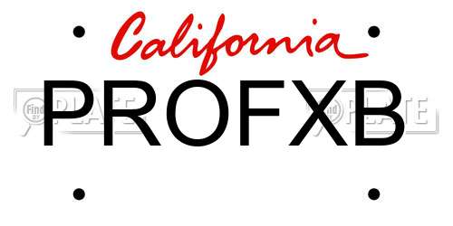 PROFXB California License Plate