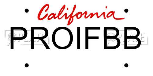 PROIFBB California License Plate