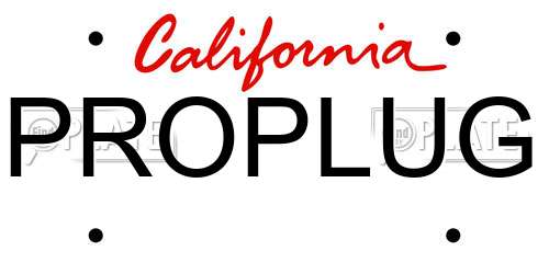 PROPLUG California License Plate