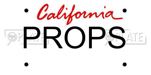 PROPS California License Plate
