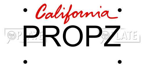 PROPZ California License Plate