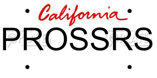 PROSSRS California License Plate