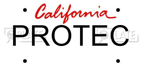 PROTEC California License Plate