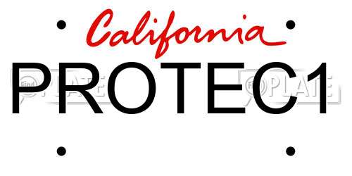 PROTEC1 California License Plate