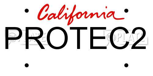 PROTEC2 California License Plate