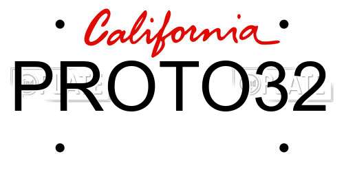 PROTO32 California License Plate