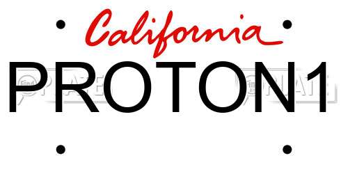 PROTON1 California License Plate