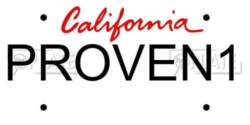 PROVEN1 California License Plate