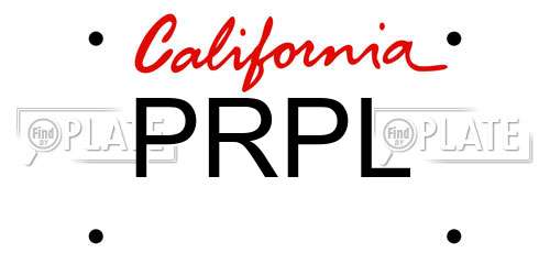 PRPL California License Plate