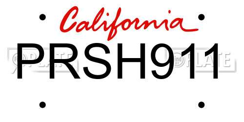 PRSH911 California License Plate